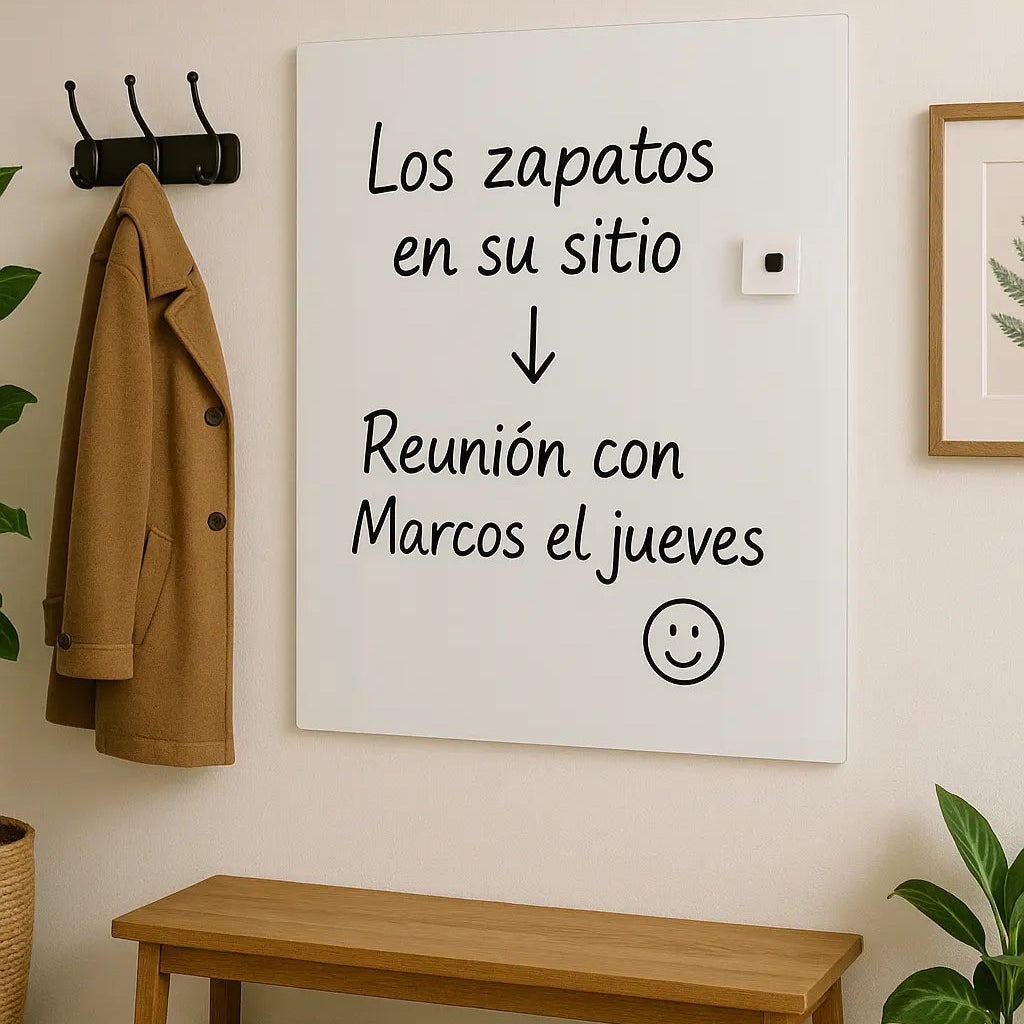 Pizarra de cristal extraclaro magnetica blanca