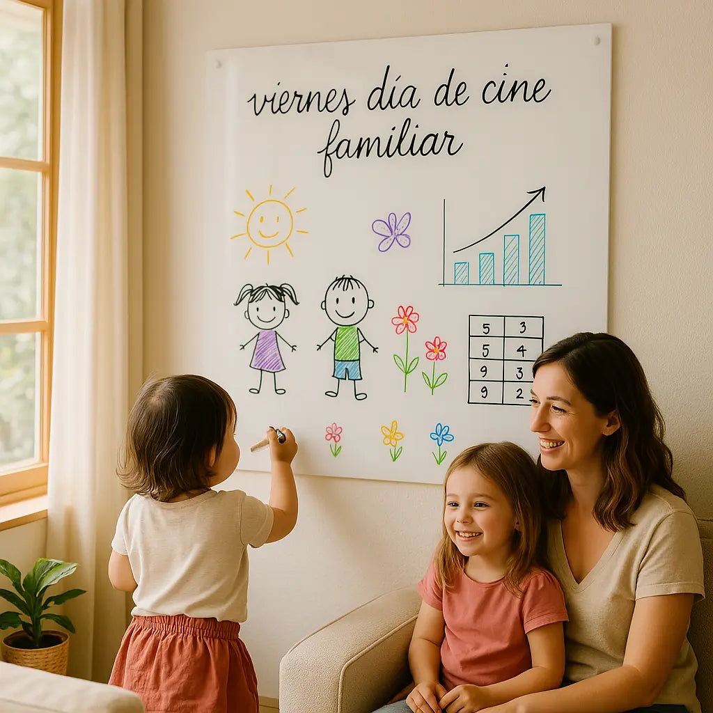 Pizarra Magnética de Cristal Blanco Extraclaro