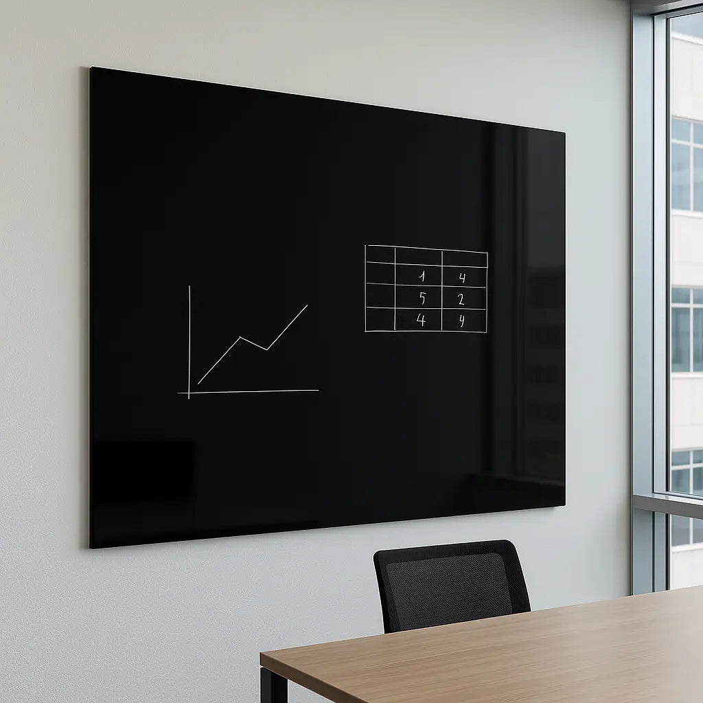 Pizarra Magnética de Cristal Templado – Negro Intenso