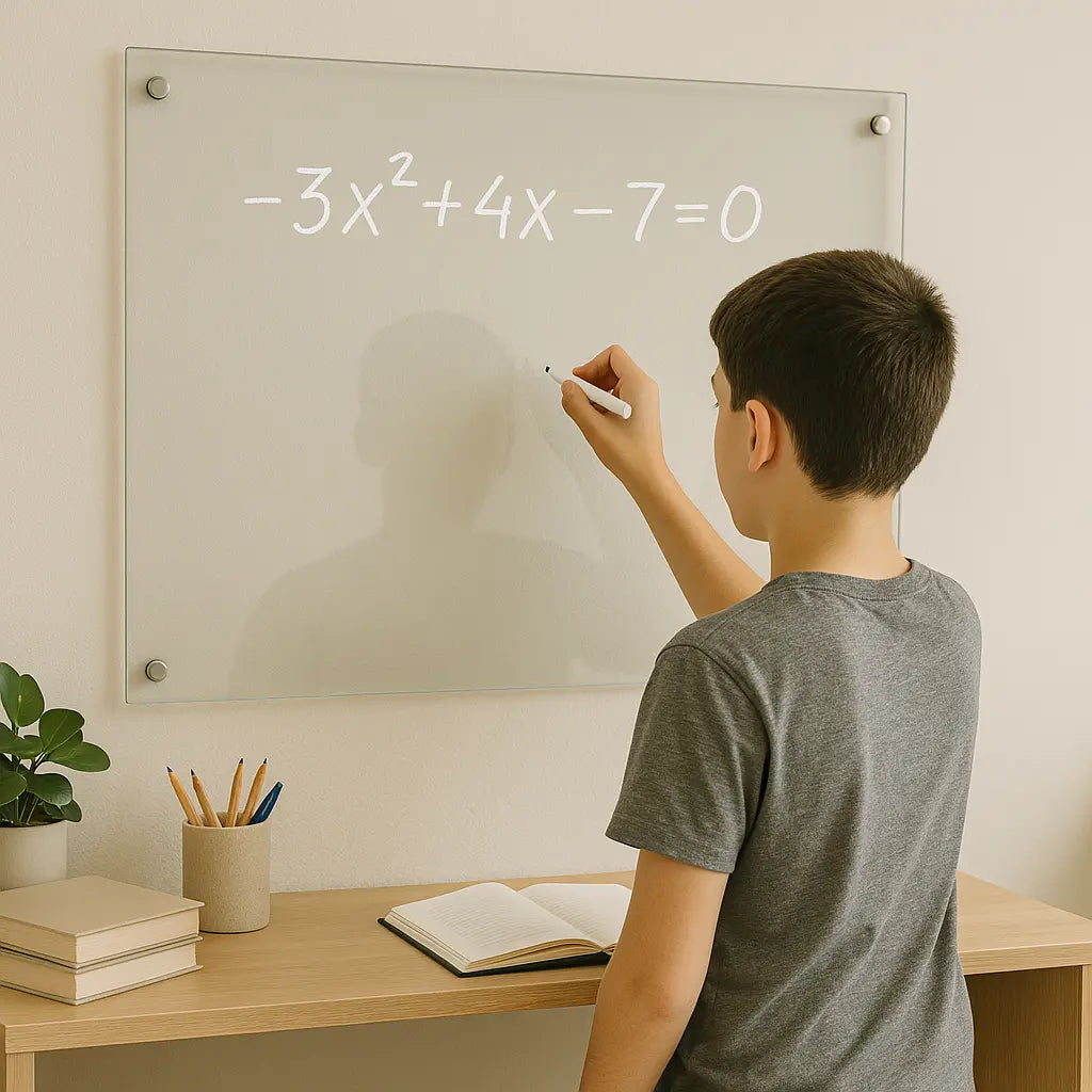 Pizarra de Cristal Transparente para Pared – No Magnética