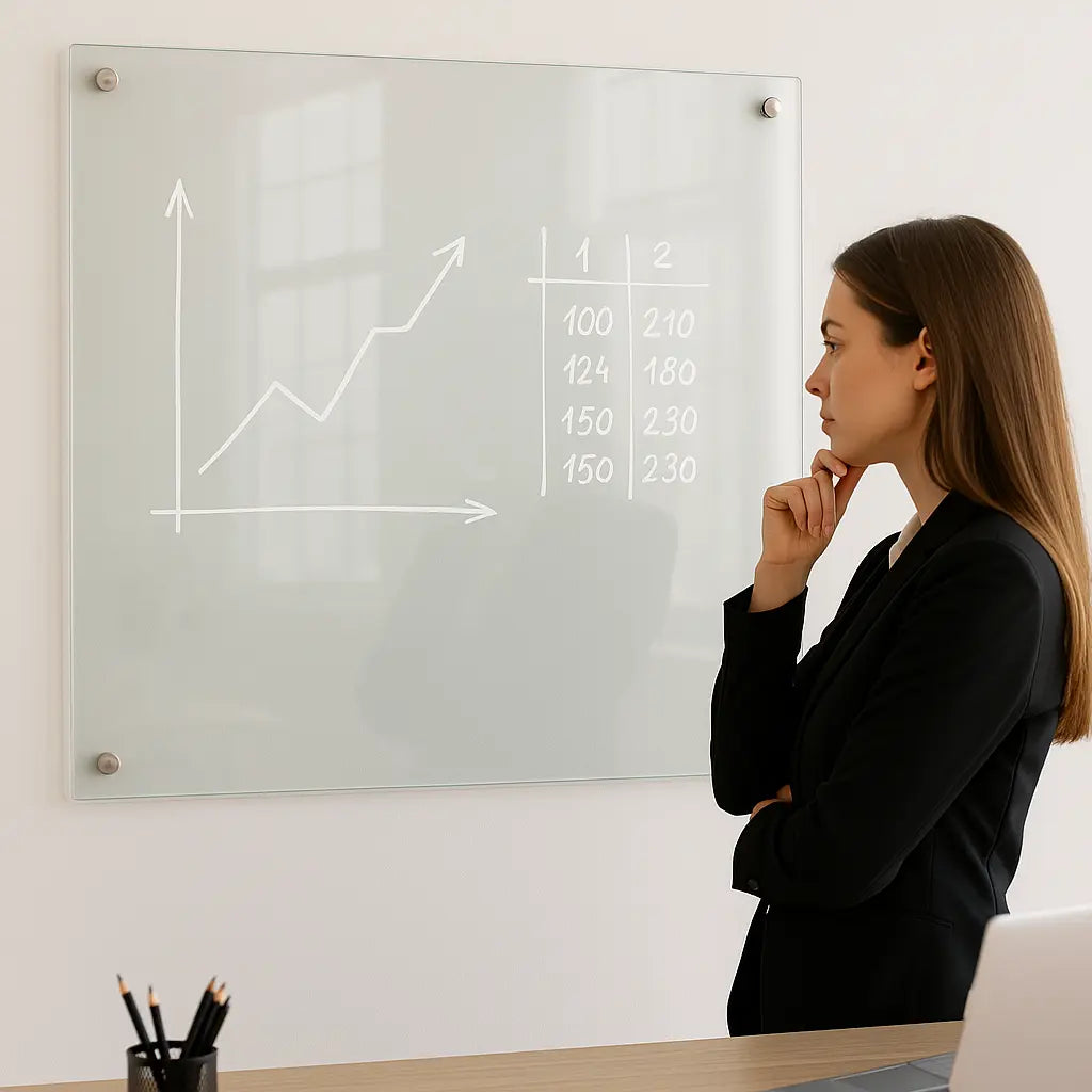 Pizarra de Cristal Transparente para Pared – No Magnética