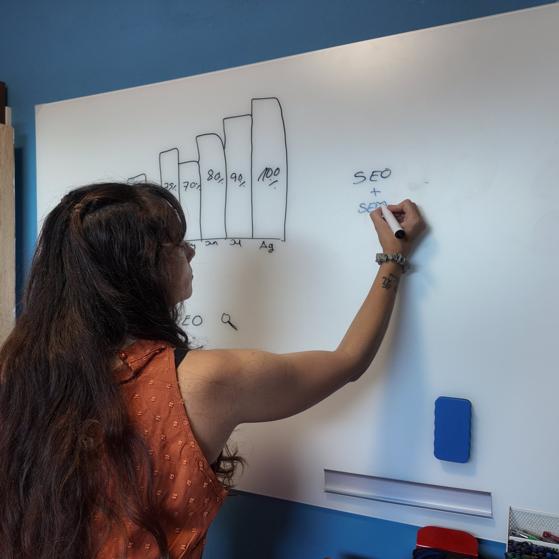 Pizarra Magnética de Cristal - Blanco Extraclaro Anti‑Reflectante